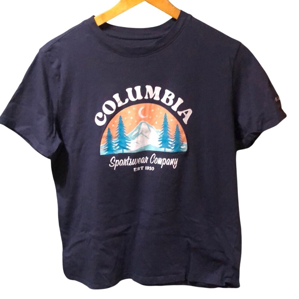 Columbia Sportswear Co. ladies Navy Blue Graphic T-Shirt‎